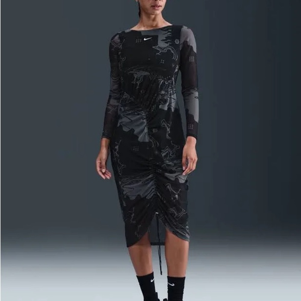 Nike x Serena Williams Mesh Midi Dress Womens Size S Black
